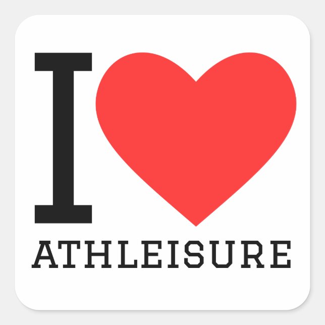 I LIEBE QUADRATISCHER AUFKLEBER (Vorderseite)