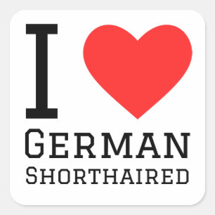 I LIEBE QUADRATISCHER AUFKLEBER