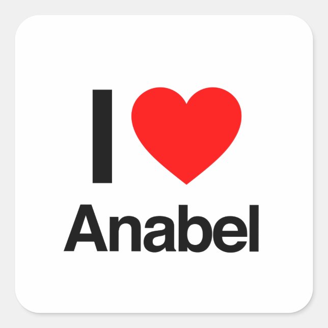 i LIEBE Quadratischer Aufkleber (Vorderseite)
