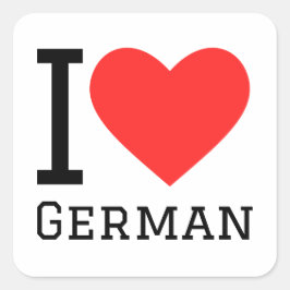 I LIEBE QUADRATISCHER AUFKLEBER
