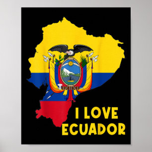 I Liebe Quito Hallo Ecuador Karte Flag Proud Ecuad Poster