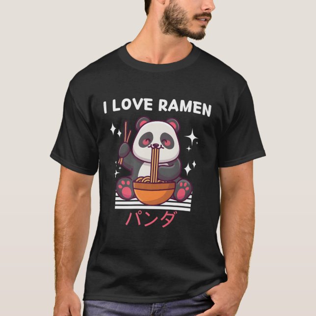 I Liebe Ra Kawaii Panda Eats Ra Japanese Anime T-Shirt (Vorderseite)