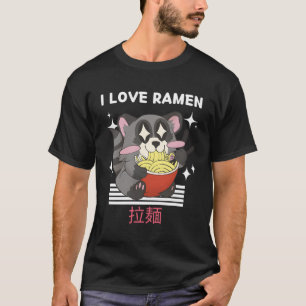 I Liebe Ra Kawaii Raccoon Eats Ra Japanese Anime T-Shirt