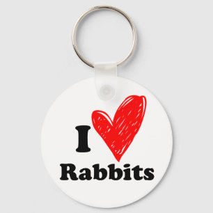 I Liebe Rabbits Schlüsselanhänger