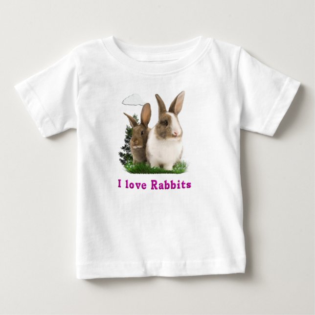I Liebe Rabbitts Baby T-shirt (Vorderseite)