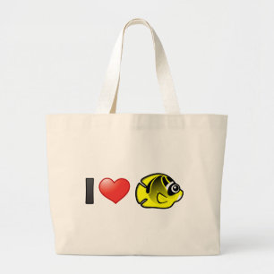 I Liebe Raccoon Butterflyfish Jumbo Stoffbeutel
