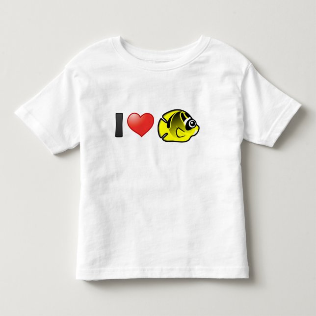 I Liebe Raccoon Butterflyfish Kleinkind T-shirt (Vorderseite)