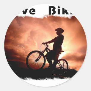 I Liebe-Radfahren Gnarly Runder Aufkleber