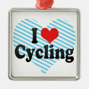 I Liebe-Radfahren Silbernes Ornament