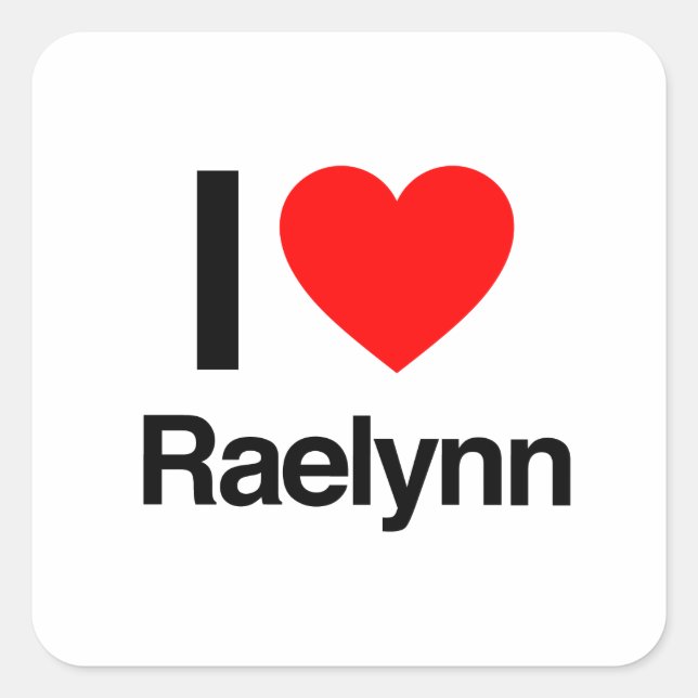 i Liebe raelynn Quadratischer Aufkleber (Vorderseite)