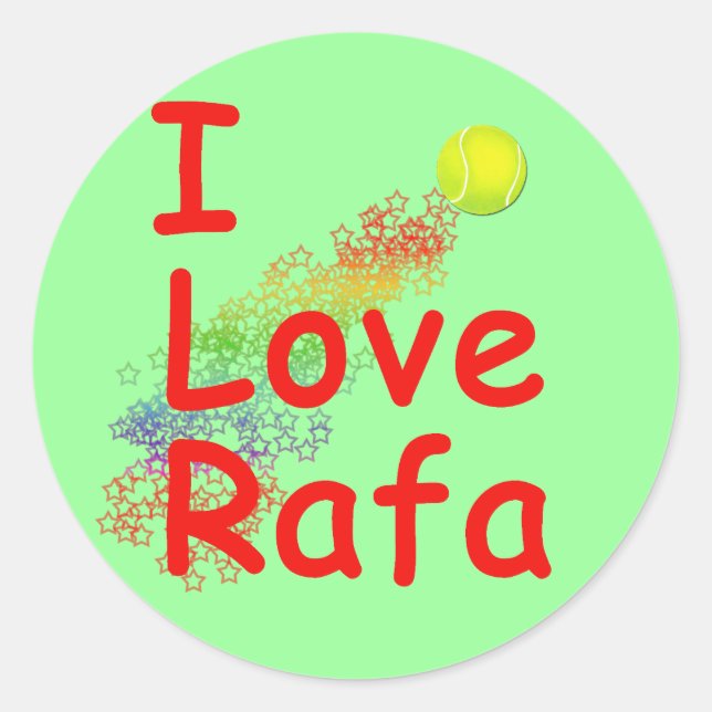 I Liebe Rafa Tennis Design Runder Aufkleber (Vorderseite)