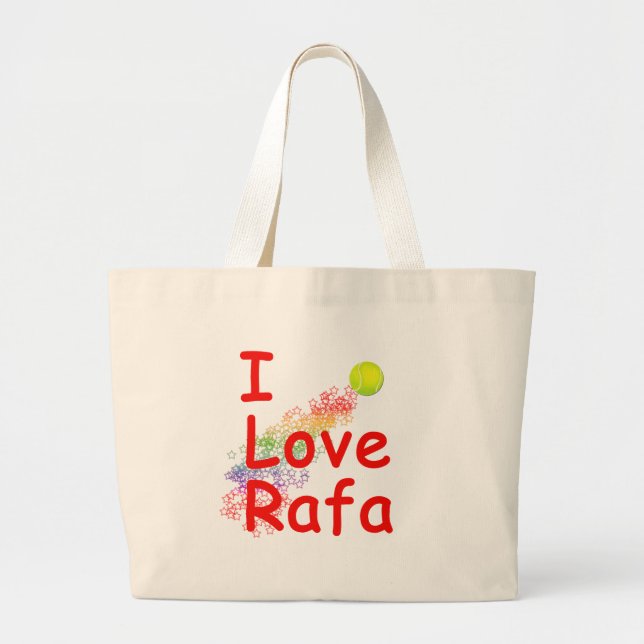 I Liebe Rafa Tennis-Entwurf Jumbo Stoffbeutel (Vorne)