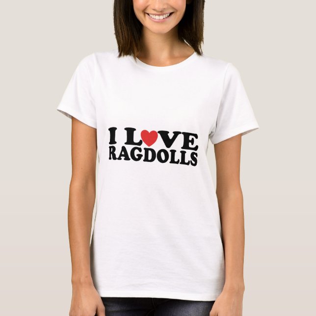I Liebe Ragdoll Katzen T-Shirt (Vorderseite)