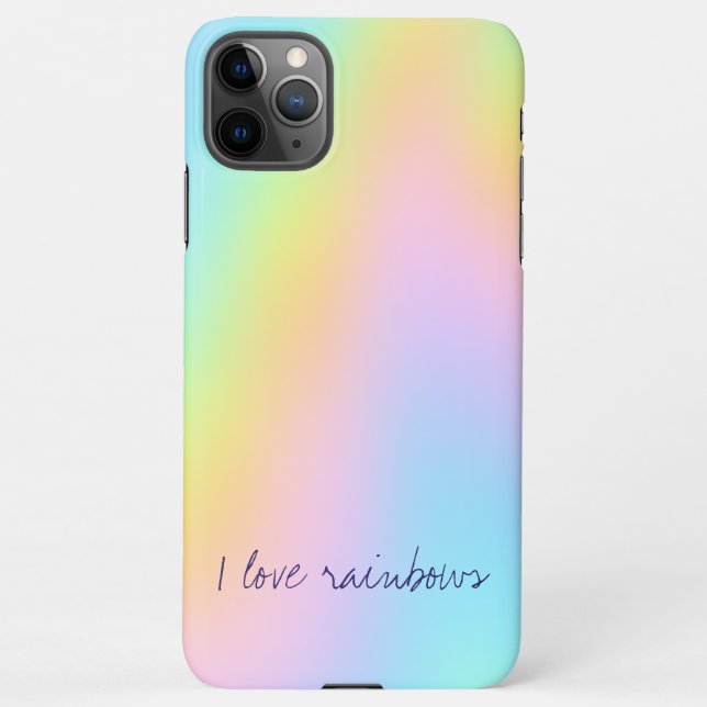 "I Liebe Rainbows" Pastel Rainbow Abstrakt Gradien iPhone Hülle (Rückseite)