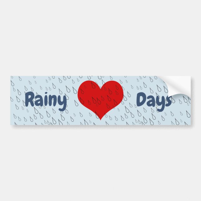 I Liebe Rainy Days Autoaufkleber (Vorne)