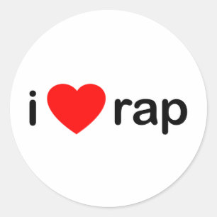 I Liebe-Rap Runder Aufkleber
