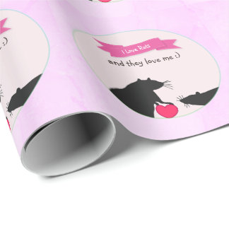 I Liebe-Ratten und sie Liebe ich Geschenkpapier