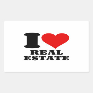 I LIEBE REAL ANWESEN RECHTECKIGER AUFKLEBER