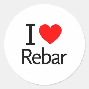 I Liebe Rebar Runder Aufkleber