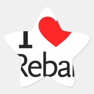I Liebe Rebar Stern-Aufkleber