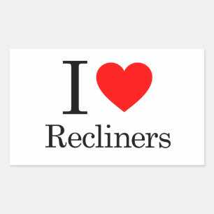 I Liebe Recliners Rechteckiger Aufkleber