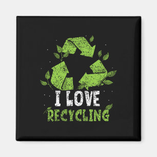 I Liebe Recycelnd Trash Earth Day Recycle Environm Magnet