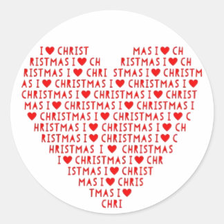 I Liebe Red Heart Christ Weihnachtsaufkleber Runder Aufkleber