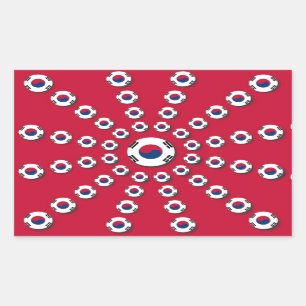 I Liebe Red Rechteckiger Aufkleber