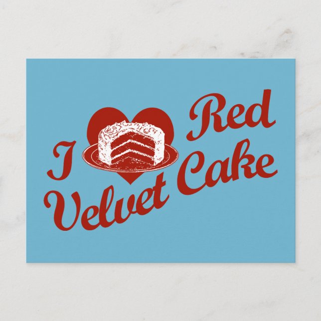 I Liebe Red Velvet Cake Postkarte (Vorderseite)