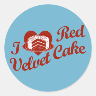 I Liebe Red Velvet Cake Runder Aufkleber