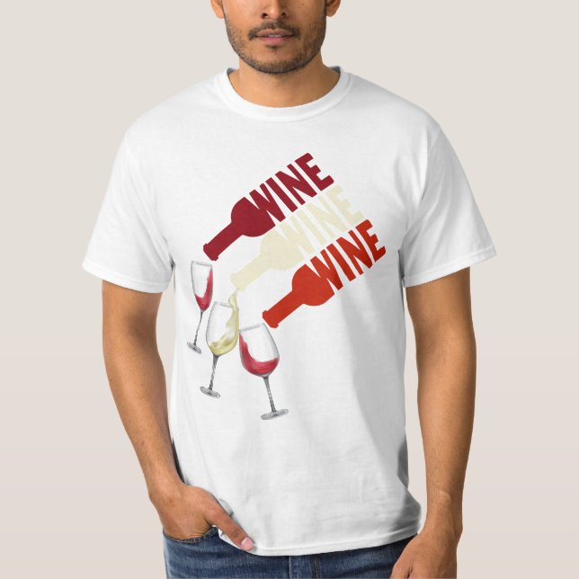 I Liebe Red White Wine Men Womens T-Shirt (Vorderseite)