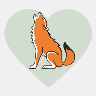 I Liebe Red WOLVES - Wildtiere - Natur - Herz-Aufkleber