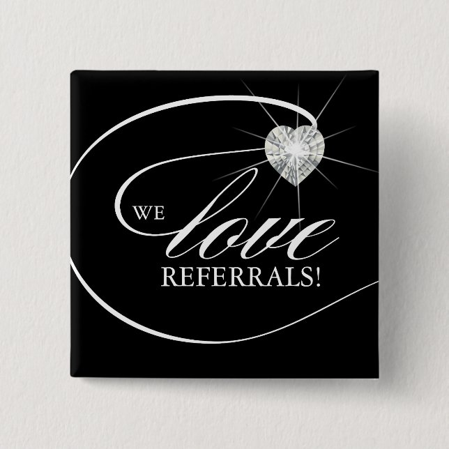 I Liebe Referals Button Name Markierung Schwarzer  (Vorderseite)