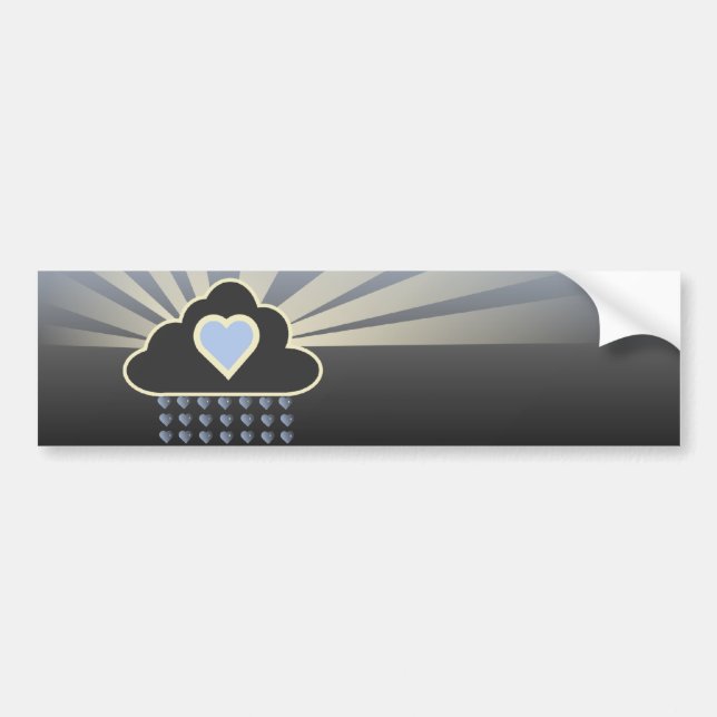I Liebe-Regen-Wolken-Autoaufkleber Autoaufkleber (Vorne)