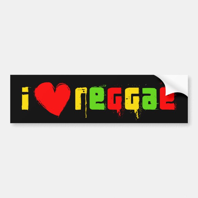I Liebe Reggae Autoaufkleber (Vorne)