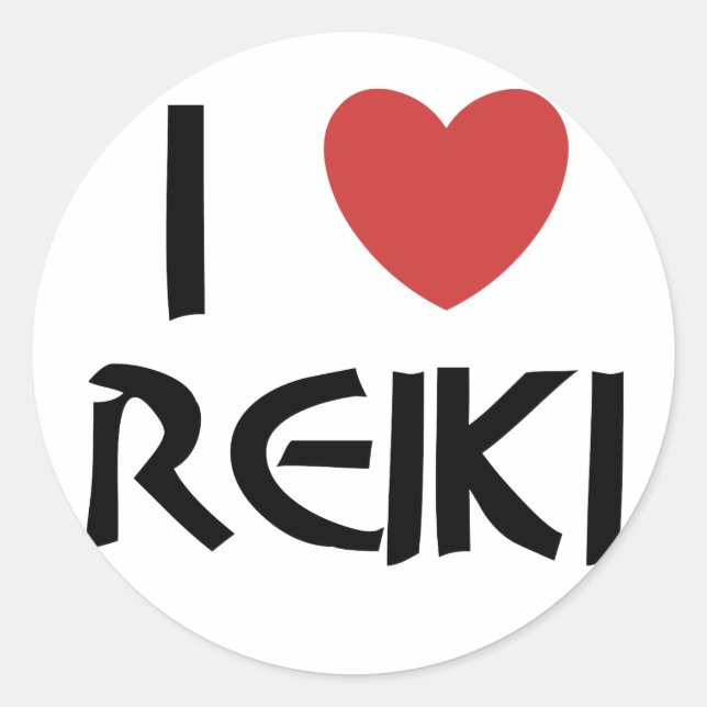 I Liebe Reiki Runder Aufkleber (Vorderseite)