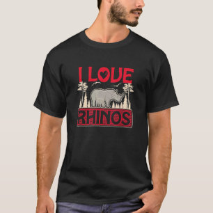 I Liebe Rhinos Rhinoceros Wildtier T-Shirt