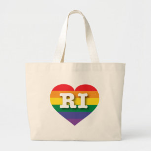 I Liebe Rhode Island Rainbow Herz Jumbo Stoffbeutel