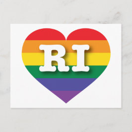 I Liebe Rhode Island Rainbow Herz Postkarte