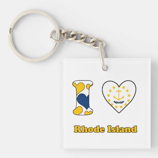 I Liebe Rhode Schlüsselanhänger (Vorderseite)