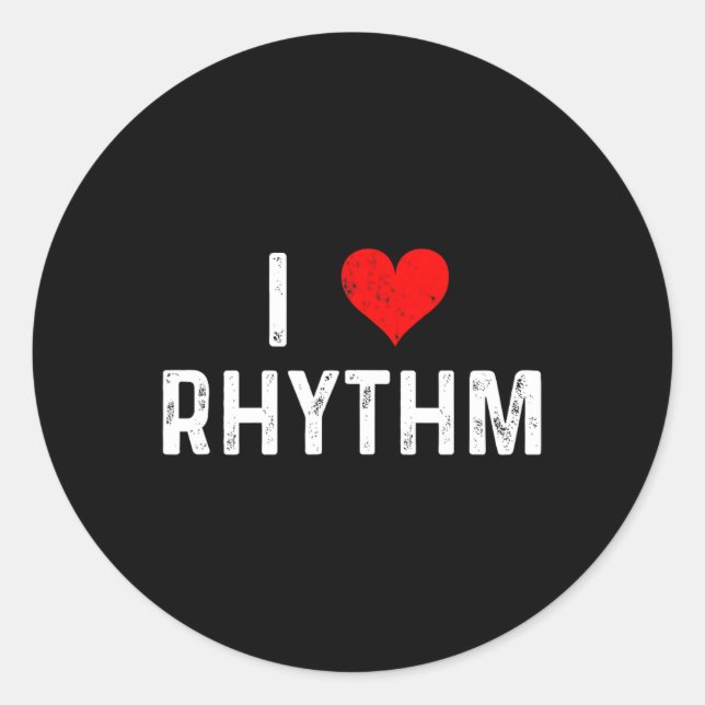 I Liebe Rhythm - Herz - gestört - Tanztänzer Runder Aufkleber (Vorderseite)