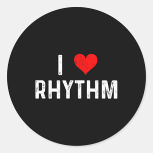 I Liebe Rhythm - Herz - gestört - Tanztänzer Runder Aufkleber