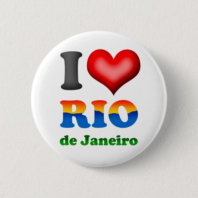 I Liebe Rio de Janeiro, Brasilien die wunderbare Button (Vorderseite)