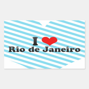 I Liebe Rio de Janeiro, Brasilien Rechteckiger Aufkleber