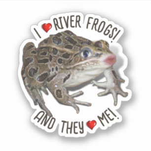 I Liebe River Frogs Aufkleber
