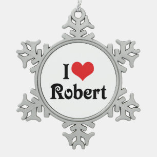 I Liebe Robert Schneeflocken Zinn-Ornament