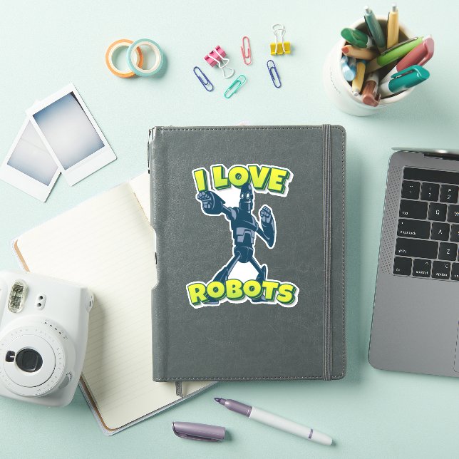 I Liebe Roboter Aufkleber (iPad Hülle)