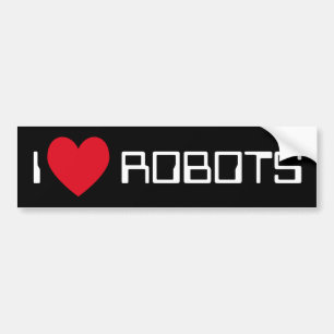 I Liebe Roboter Autoaufkleber