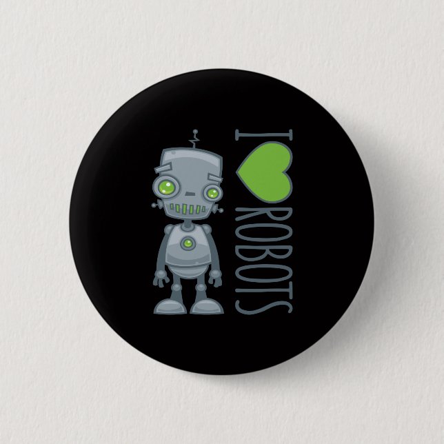 I Liebe Roboter Button (Vorderseite)