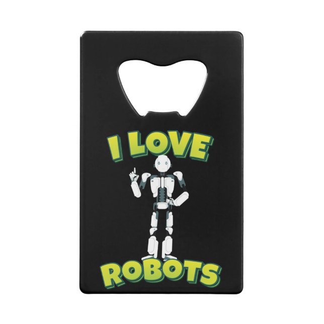I Liebe Roboter Geldbeutel Flaschenöffner (Vorderseite)